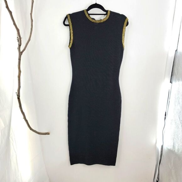 Vintage Nancy Johnson black knit sheath dress - Picture 1 of 8